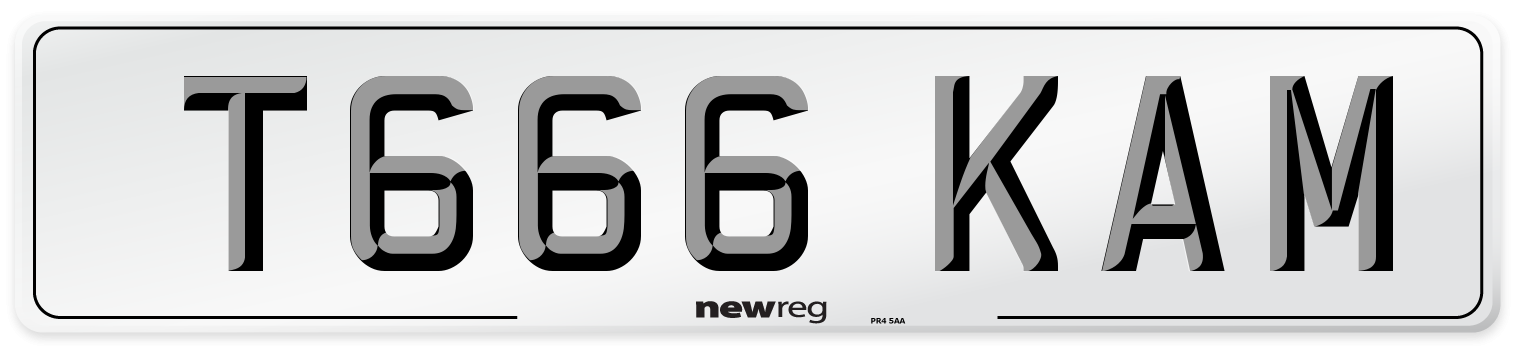T666 KAM Number Plate from New Reg